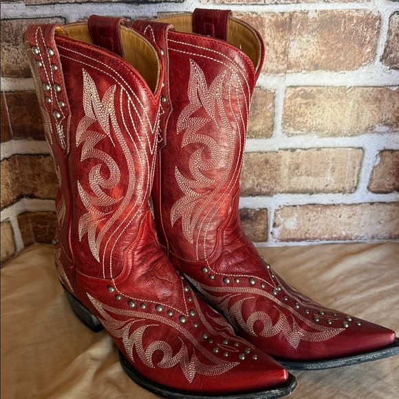 Old Gringo Shoes - Old Gringo Red Embroidered Cowboy Boots